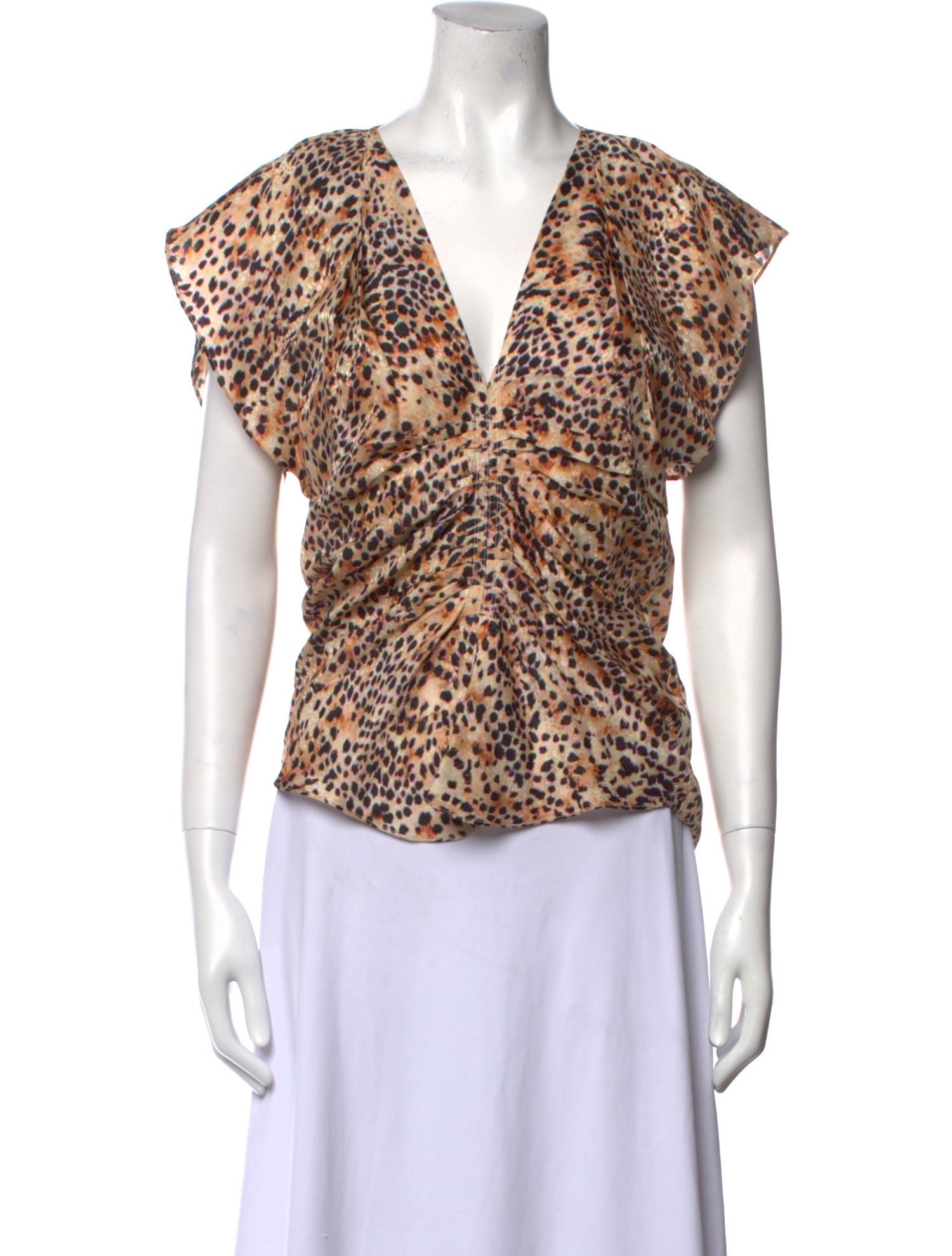 Isabel Marant Animal Print V-Neck Blouse