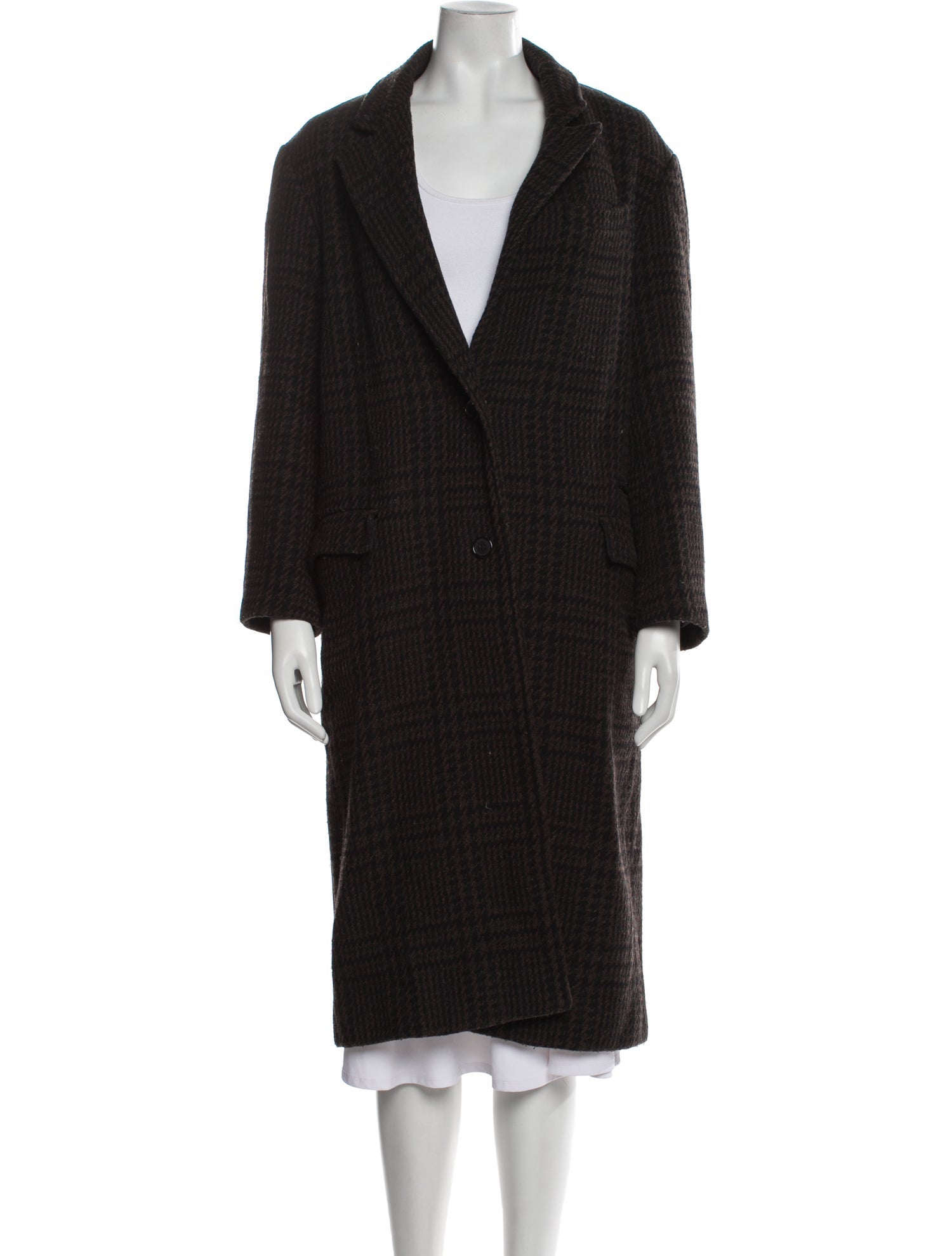 Étoile Isabel Marant Wool Houndstooth Print Coat