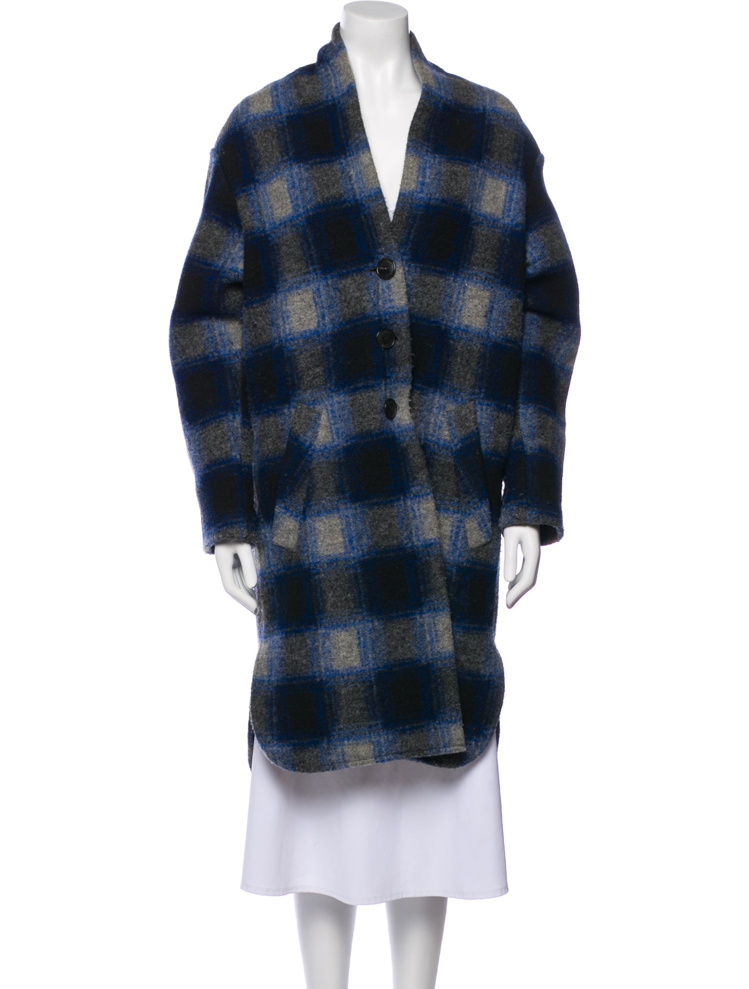 Isabel Marant Plaid Print Peacoat