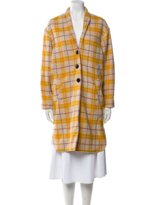 Étoile Isabel Marant Virgin Wool Plaid Print Coat