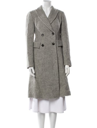 Isabel Marant Alpaca Tweed Pattern Trench Coat