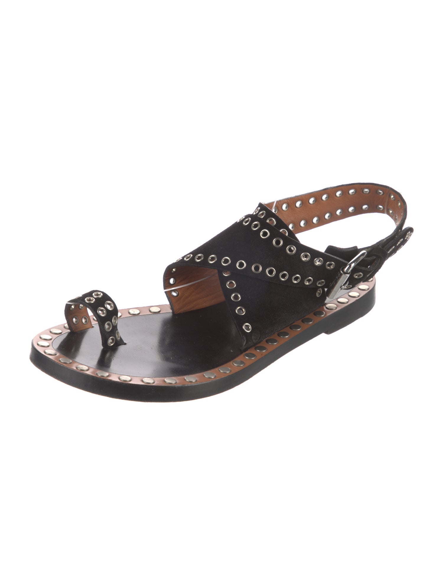 Isabel Marant Suede Polka Dot Print Slingback Sandals