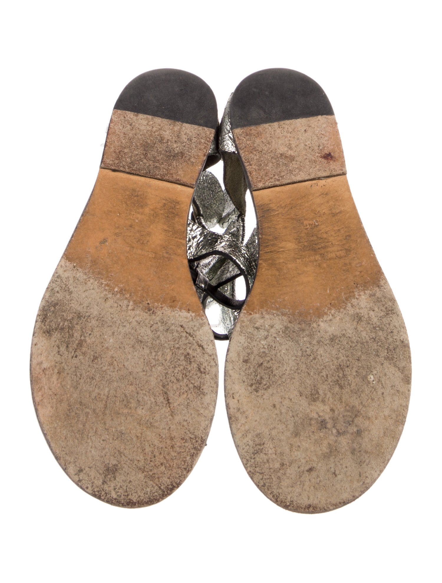 Isabel Marant Leather Ruffle Embellishment Gladiator Sandals