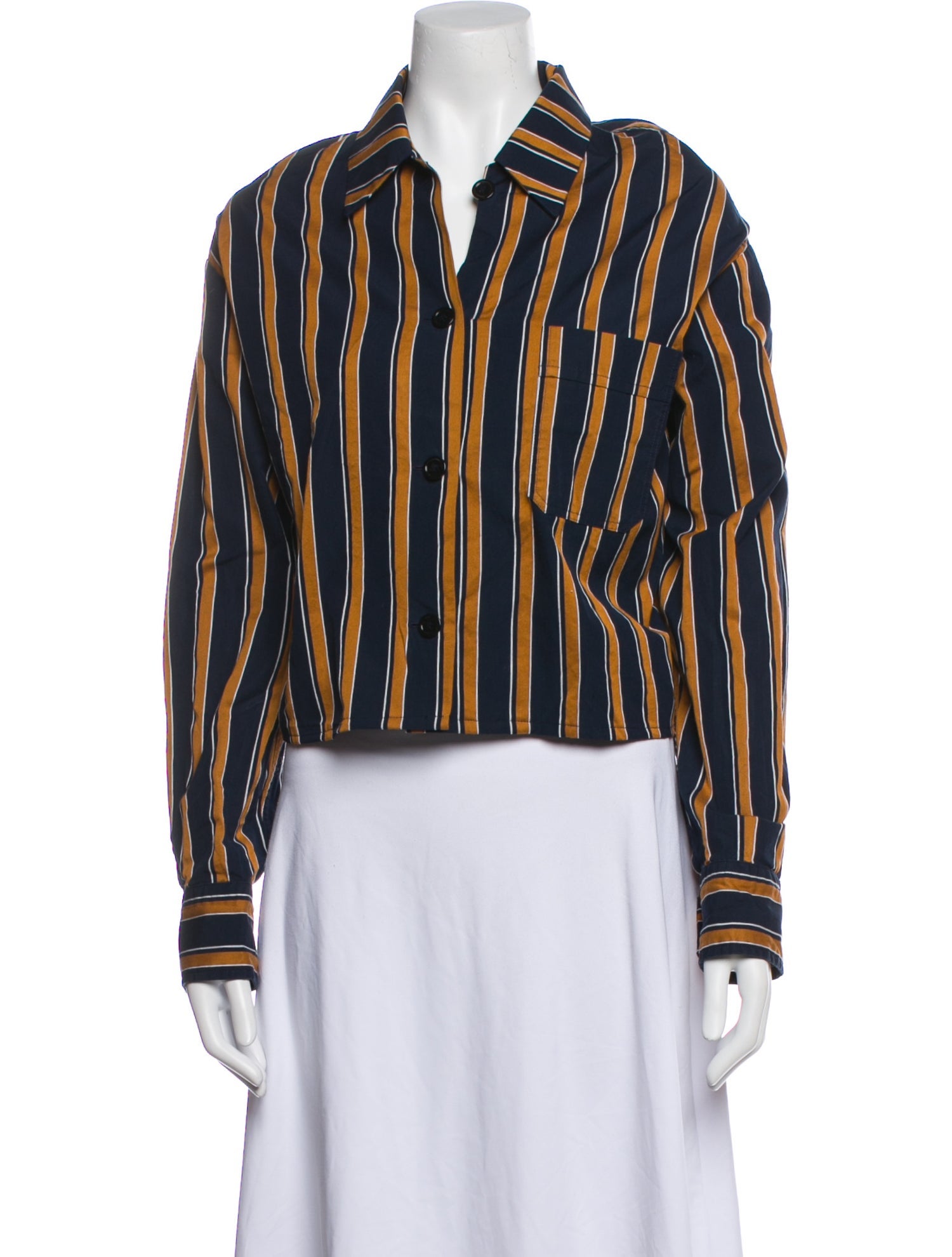 Isabel Marant Striped Long Sleeve Button-Up Top