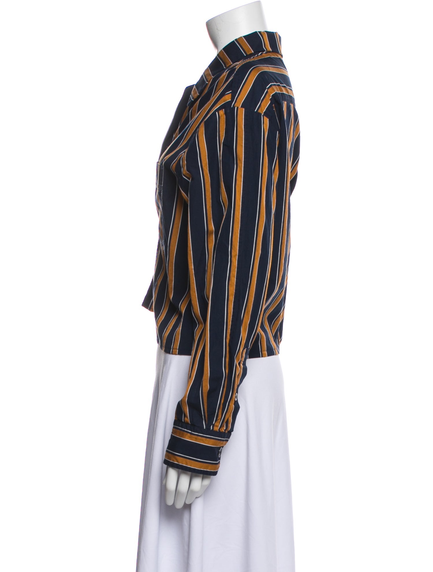 Isabel Marant Striped Long Sleeve Button-Up Top