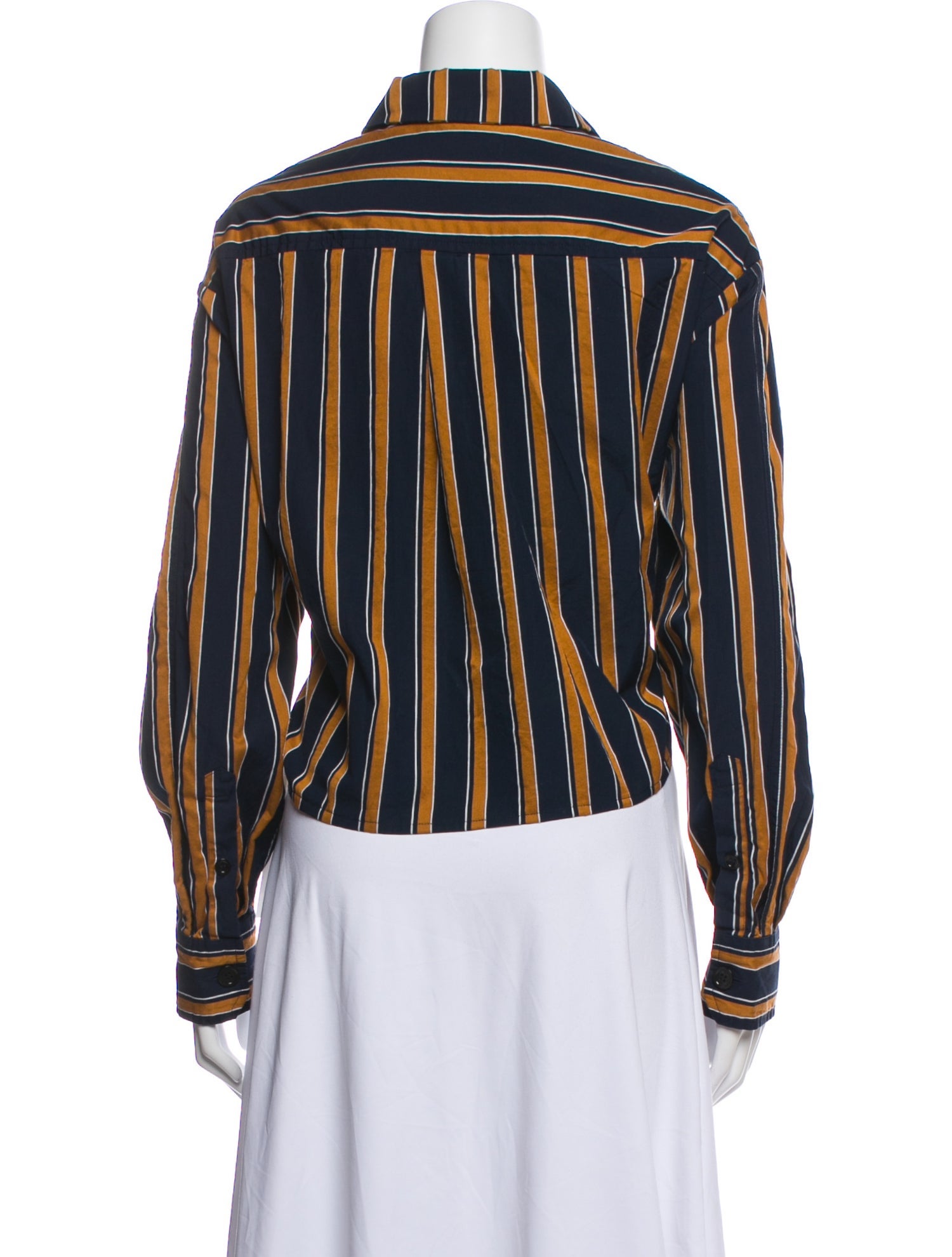 Isabel Marant Striped Long Sleeve Button-Up Top