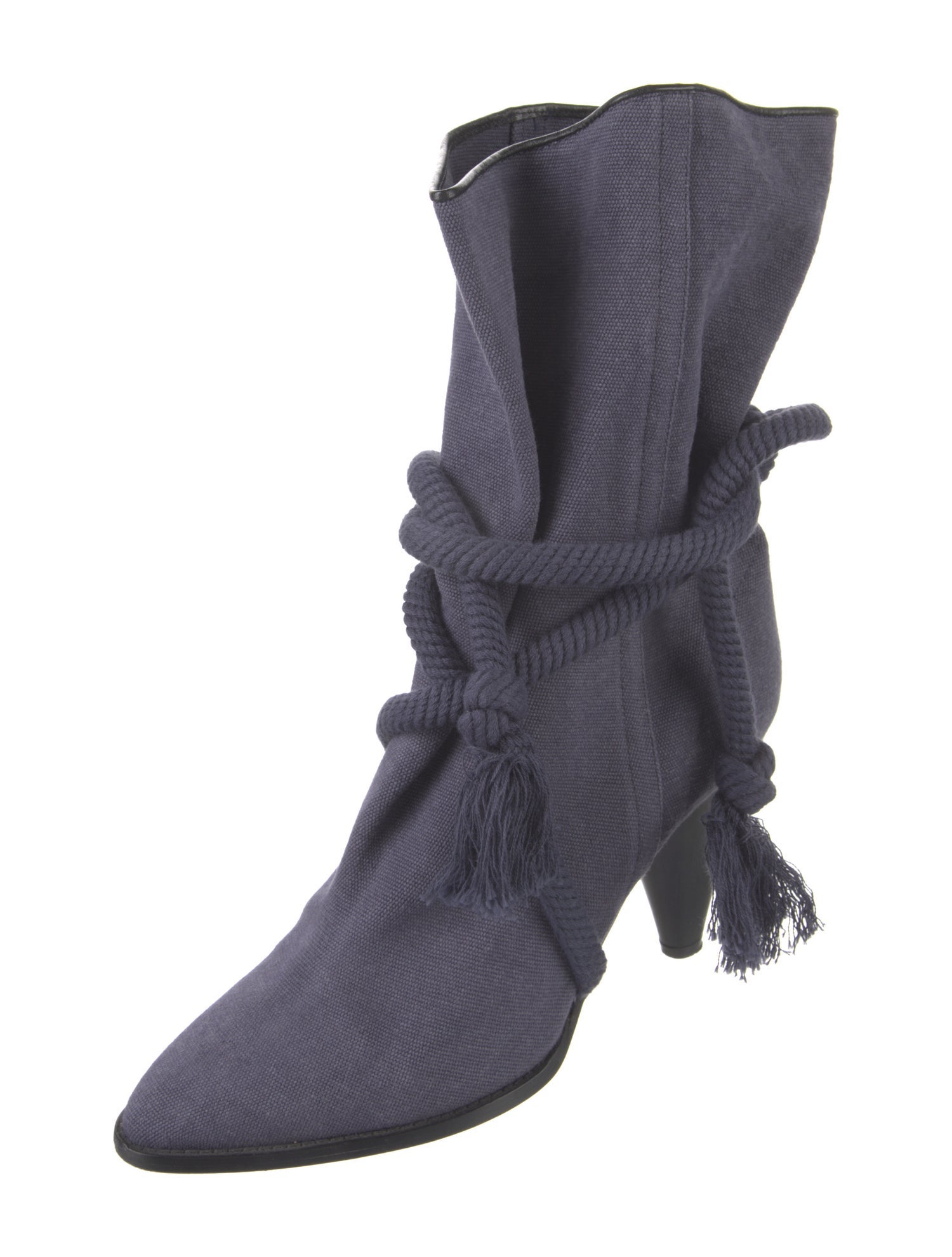 Isabel Marant Canvas Tassel Accents Lace-Up Boots