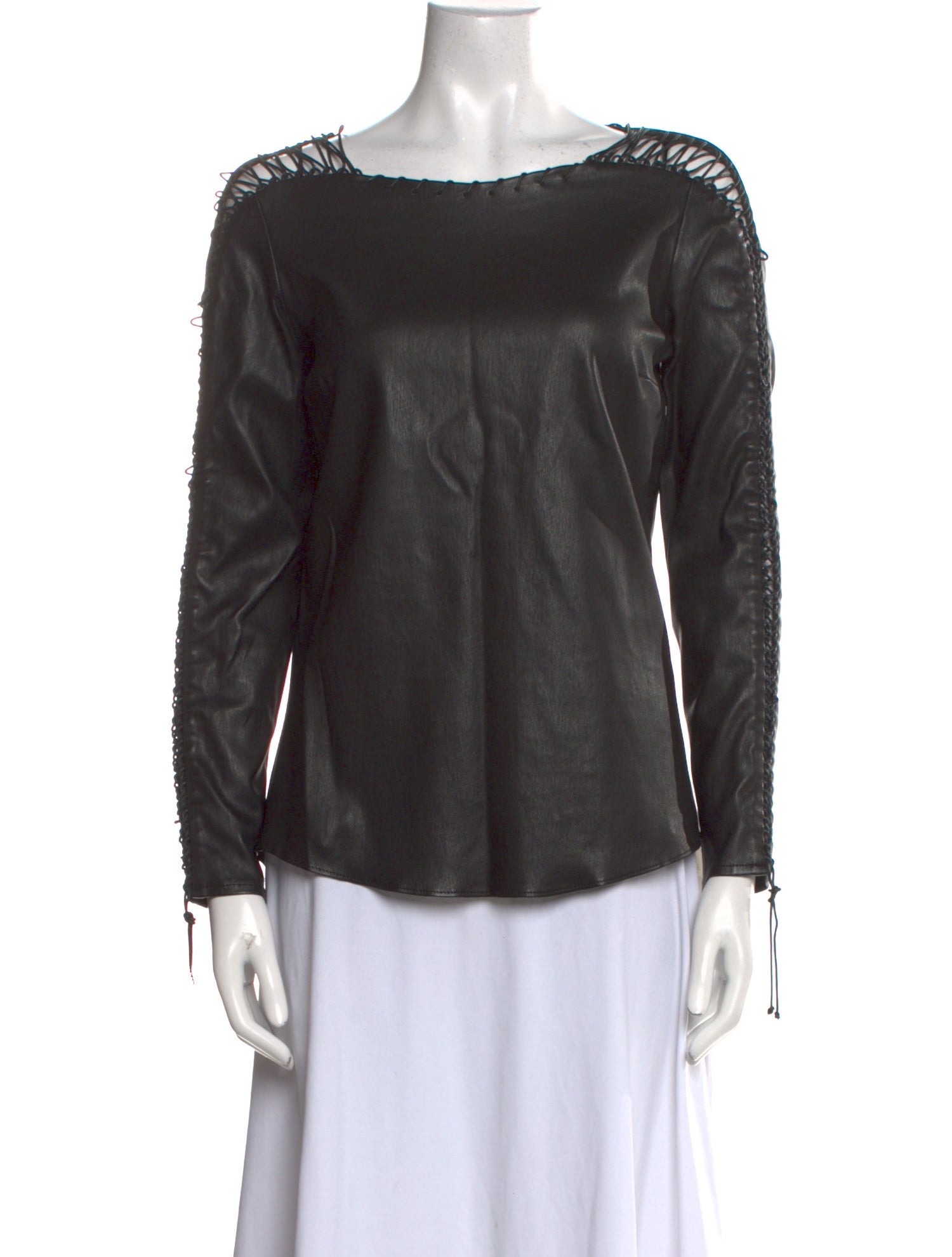 Isabel Marant Lambskin Bateau Neckline Blouse