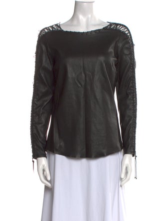 Isabel Marant Lambskin Bateau Neckline Blouse