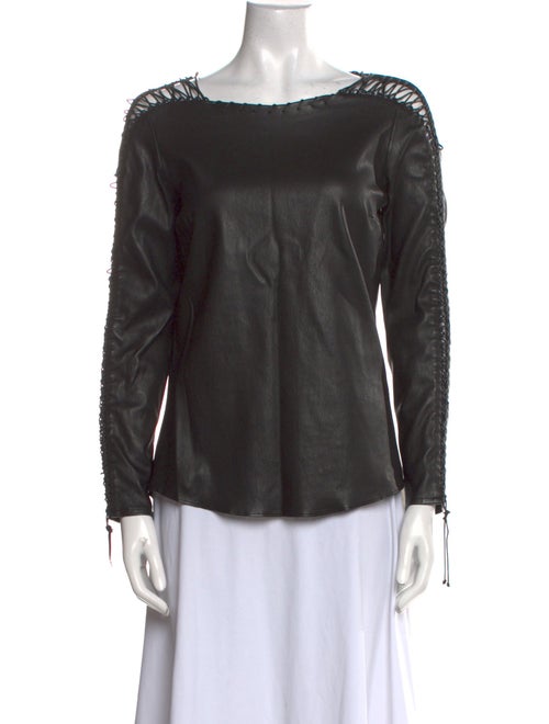 Isabel Marant Lambskin Bateau Neckline Blouse