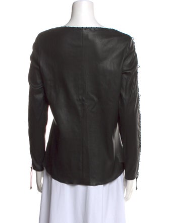 Isabel Marant Lambskin Bateau Neckline Blouse