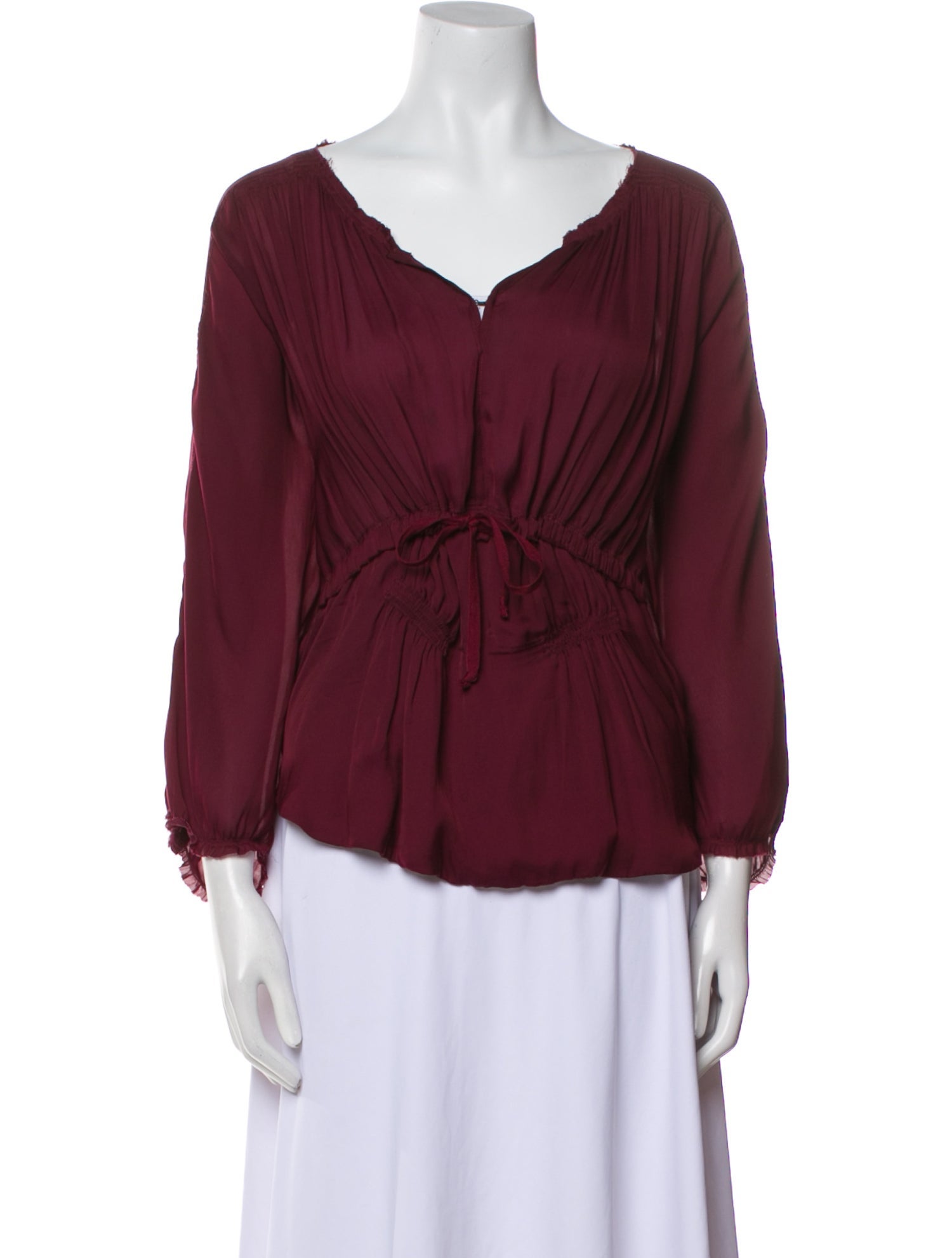 Isabel Marant V-Neck Three-Quarter Sleeve Blouse