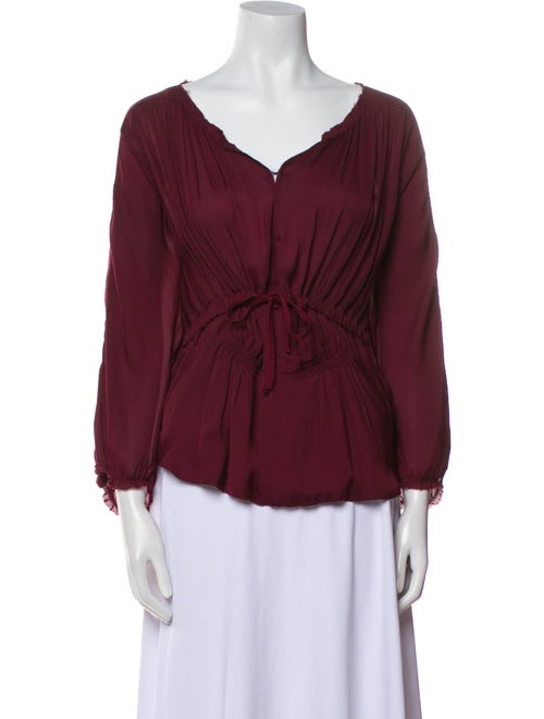 Isabel Marant V-Neck Three-Quarter Sleeve Blouse