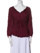 Isabel Marant V-Neck Three-Quarter Sleeve Blouse
