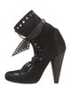 Isabel Marant Suede Leather Trim Embellishment Lace-Up Boots
