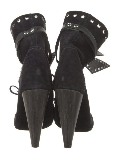 Isabel Marant Suede Leather Trim Embellishment Lace-Up Boots