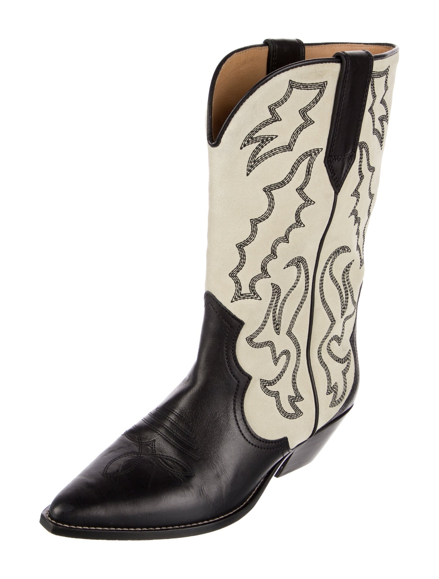 Isabel Marant Leather Printed Western Boots