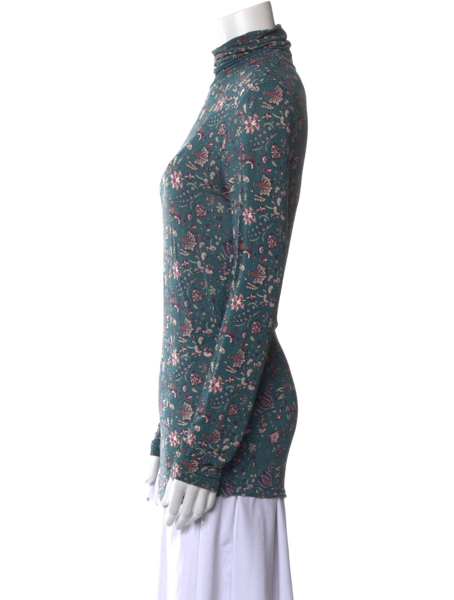 Isabel Marant Floral Print Mock Neck Blouse