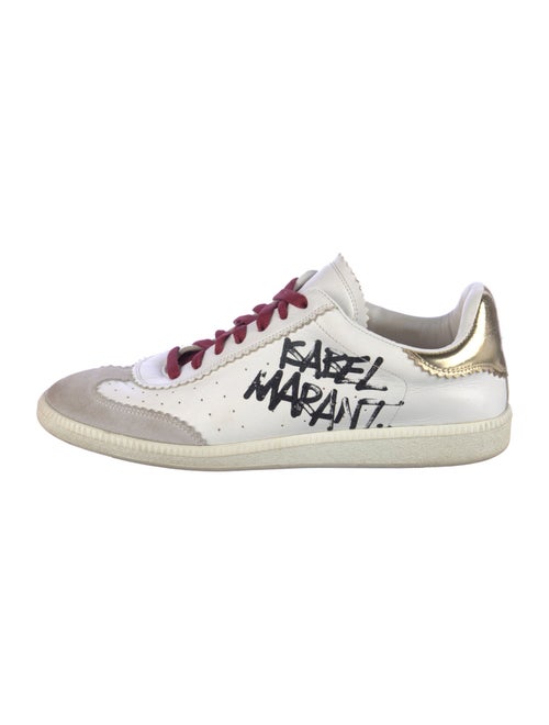 Isabel Marant Leather Graphic Print Sneakers