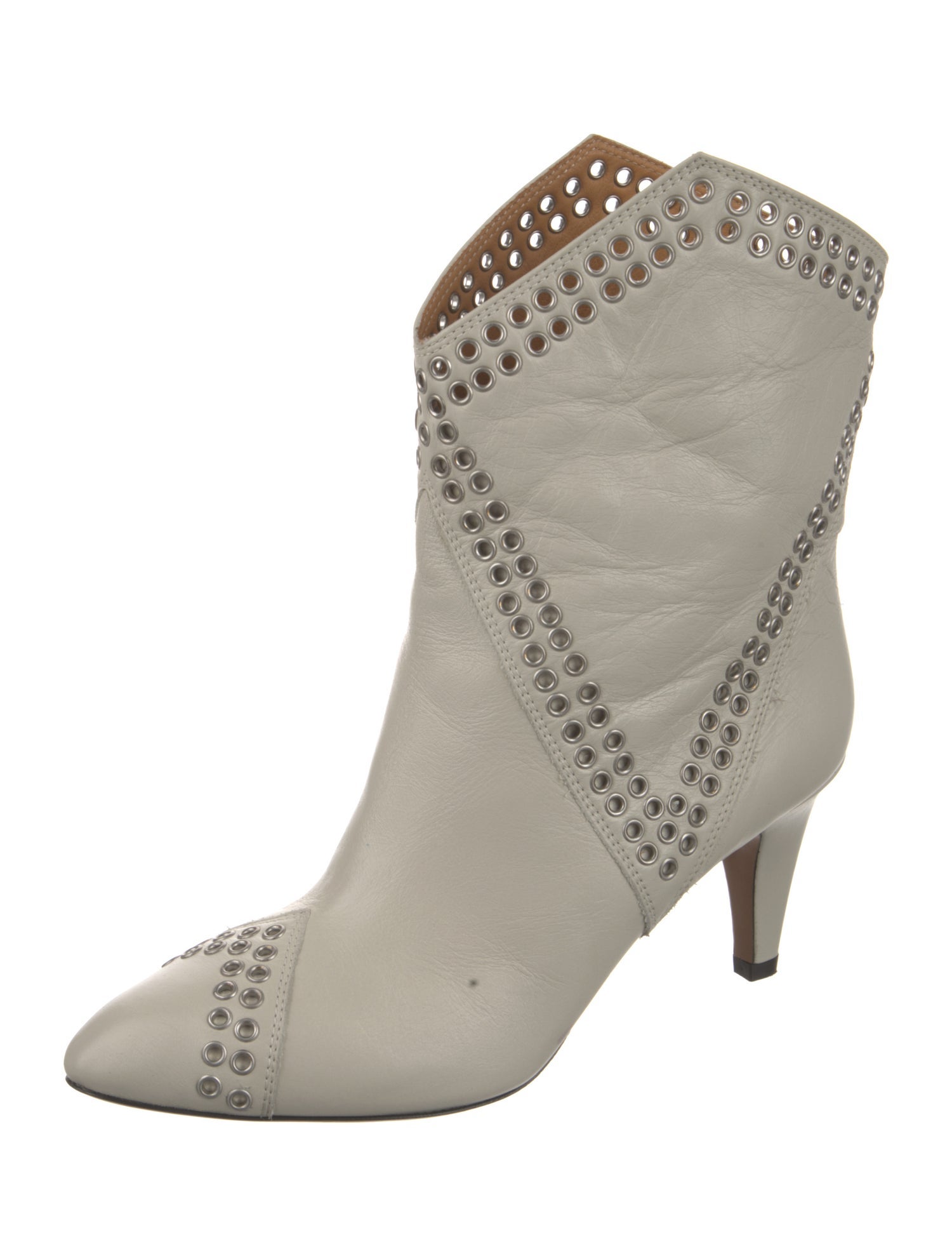 Isabel Marant Leather Studded Accents Boots