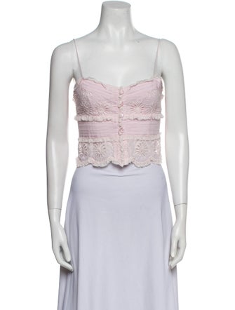 Isabel Marant Square Neckline Sleeveless Crop Top