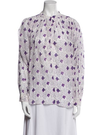 Isabel Marant Printed Mock Neck Blouse