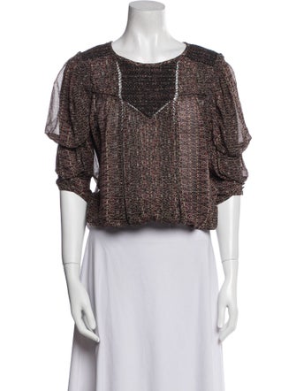 Isabel Marant Silk Printed Crop Top