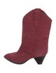 Isabel Marant Suede Embroidered Accent Western Boots