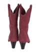 Isabel Marant Suede Embroidered Accent Western Boots