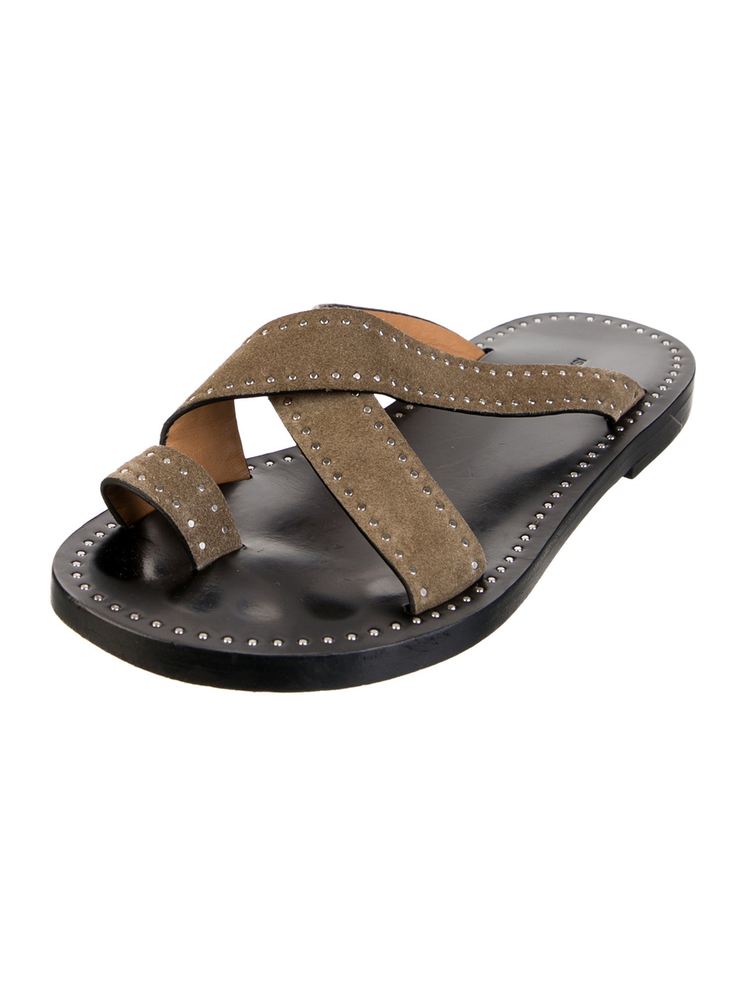 Isabel Marant Suede Studded Accents Slides