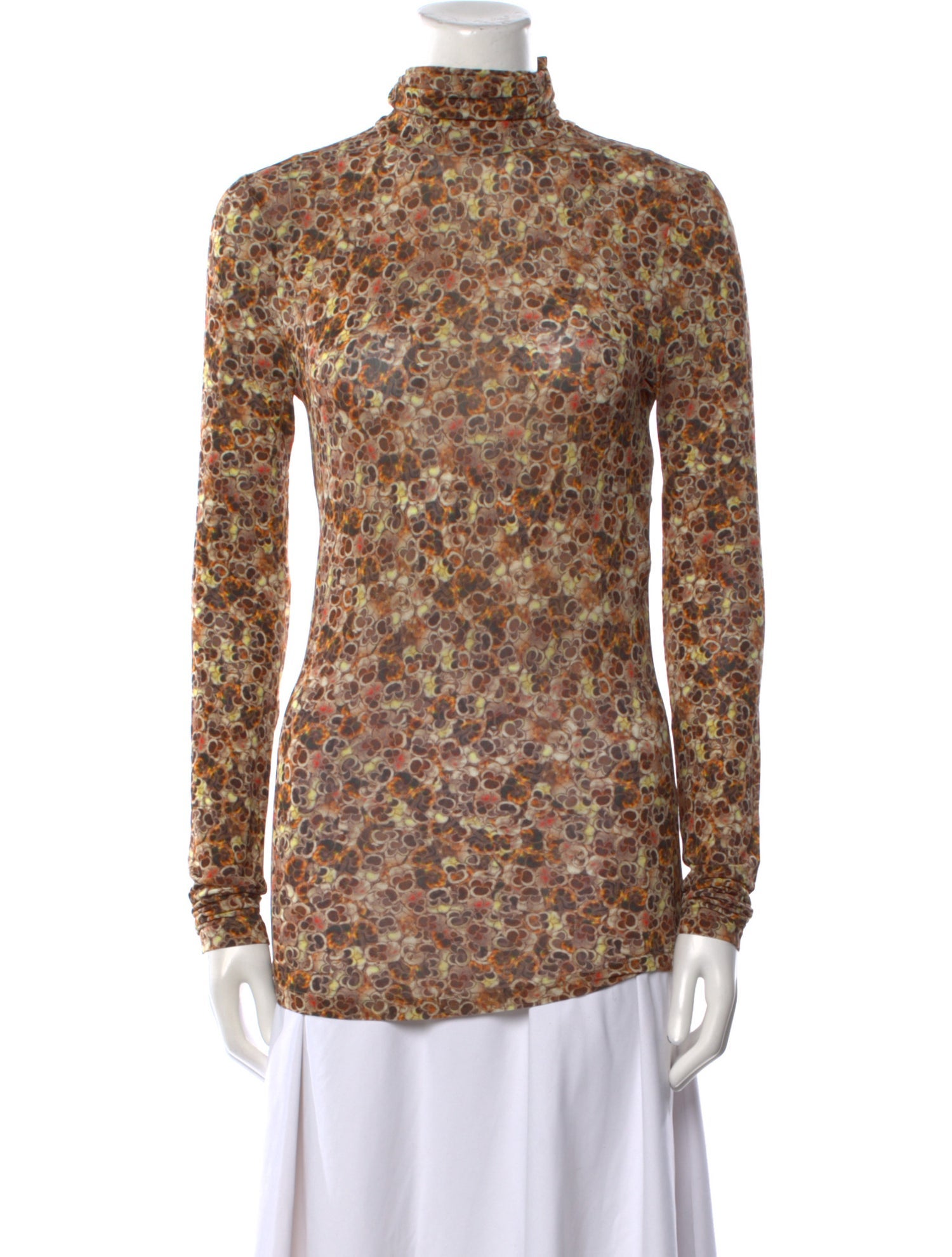 Isabel Marant Floral Print Mock Neck Blouse
