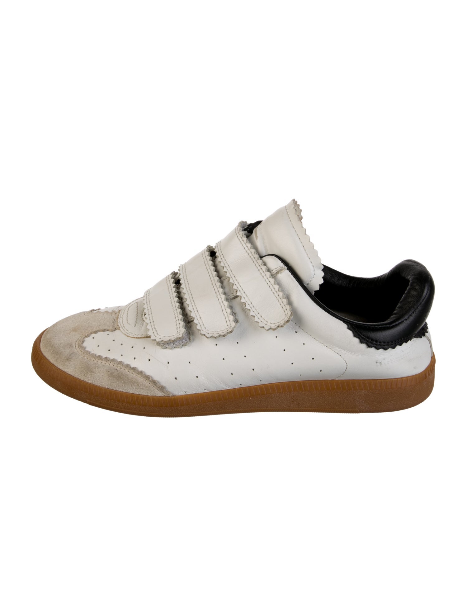 Isabel Marant Leather Colorblock Pattern Sneakers