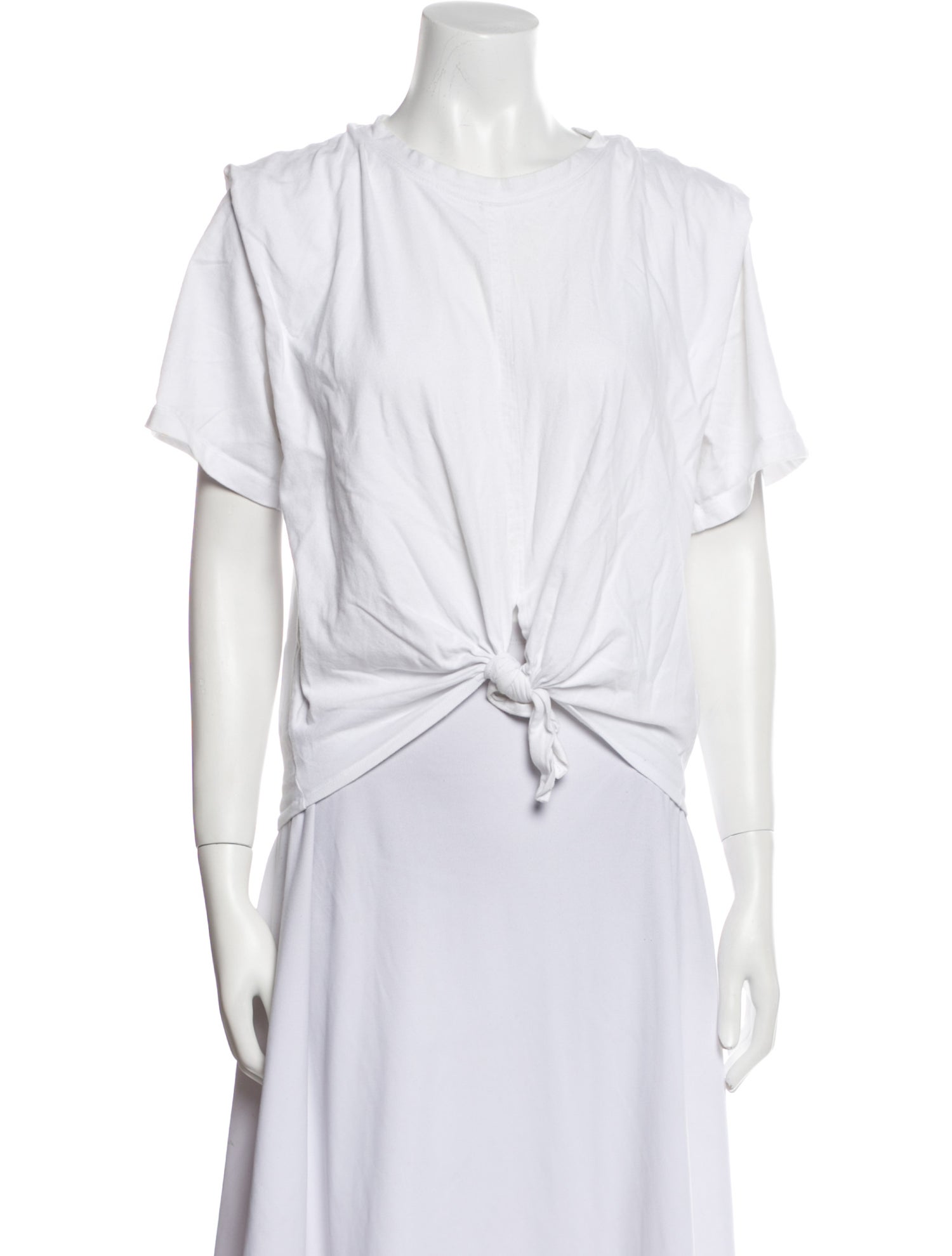 Isabel Marant Scoop Neck Short Sleeve Crop Top