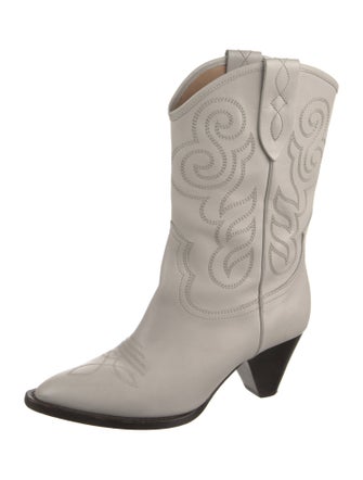 Isabel Marant Leather Embroidered Accent Western Boots