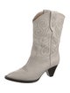 Isabel Marant Leather Embroidered Accent Western Boots