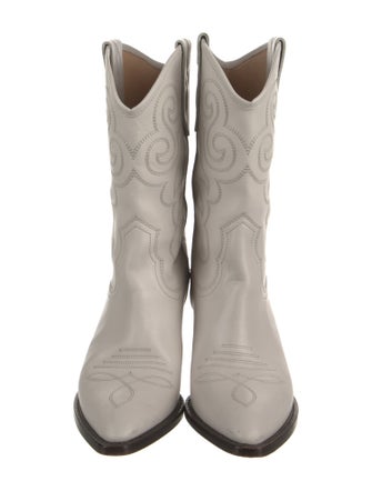 Isabel Marant Leather Embroidered Accent Western Boots