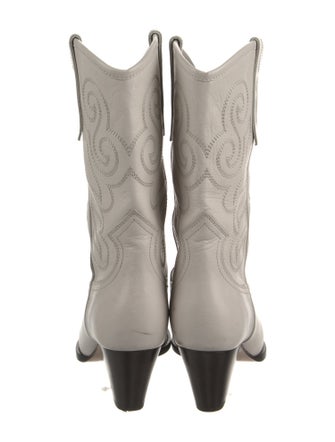 Isabel Marant Leather Embroidered Accent Western Boots