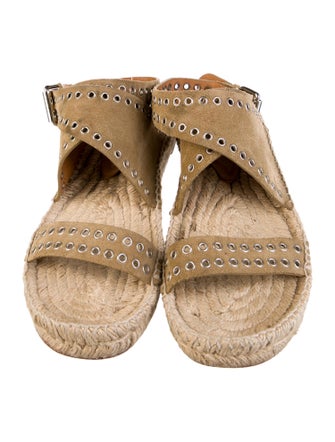 Isabel Marant Suede Colorblock Pattern Espadrilles