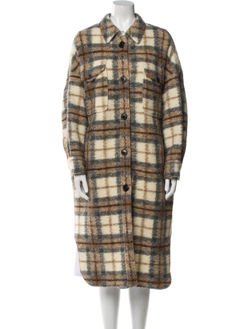 Isabel Marant Wool Plaid Print Coat