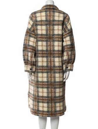 Isabel Marant Wool Plaid Print Coat