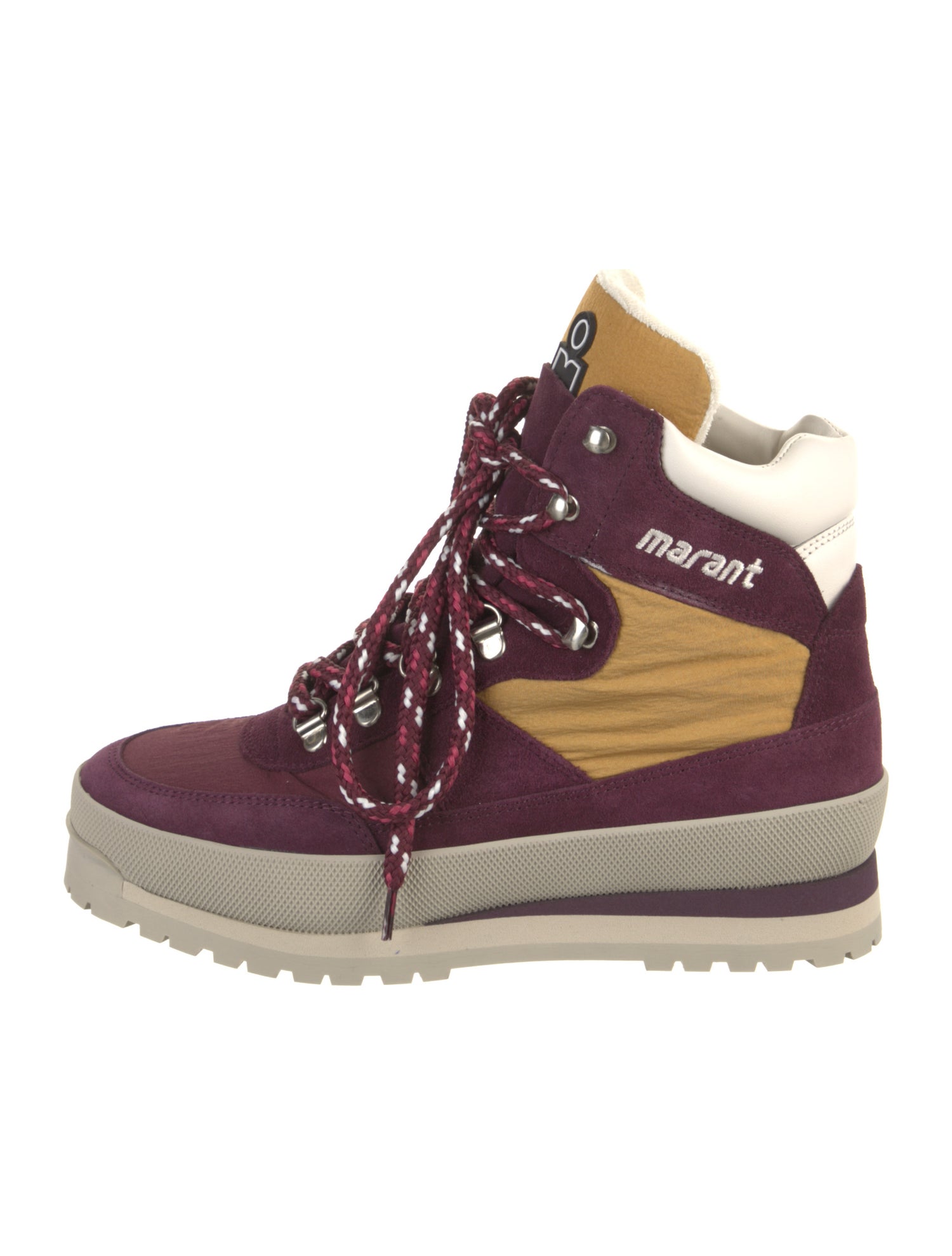 Isabel Marant Suede Colorblock Pattern Hiking Boots