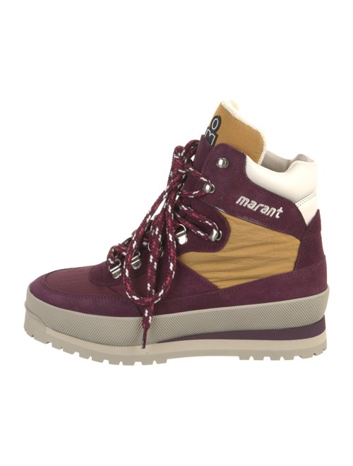 Isabel Marant Suede Colorblock Pattern Hiking Boots
