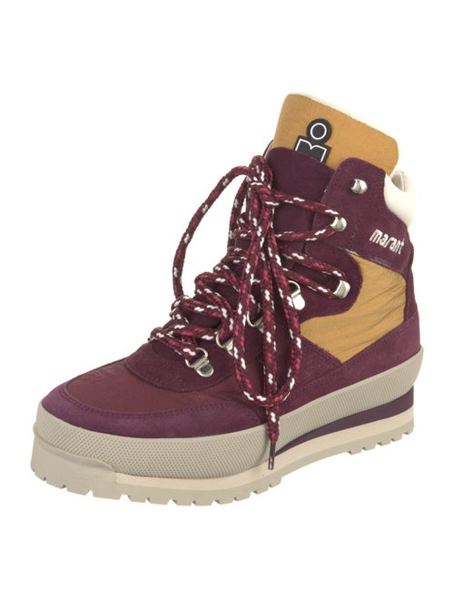 Isabel Marant Suede Colorblock Pattern Hiking Boots