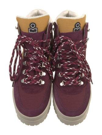 Isabel Marant Suede Colorblock Pattern Hiking Boots