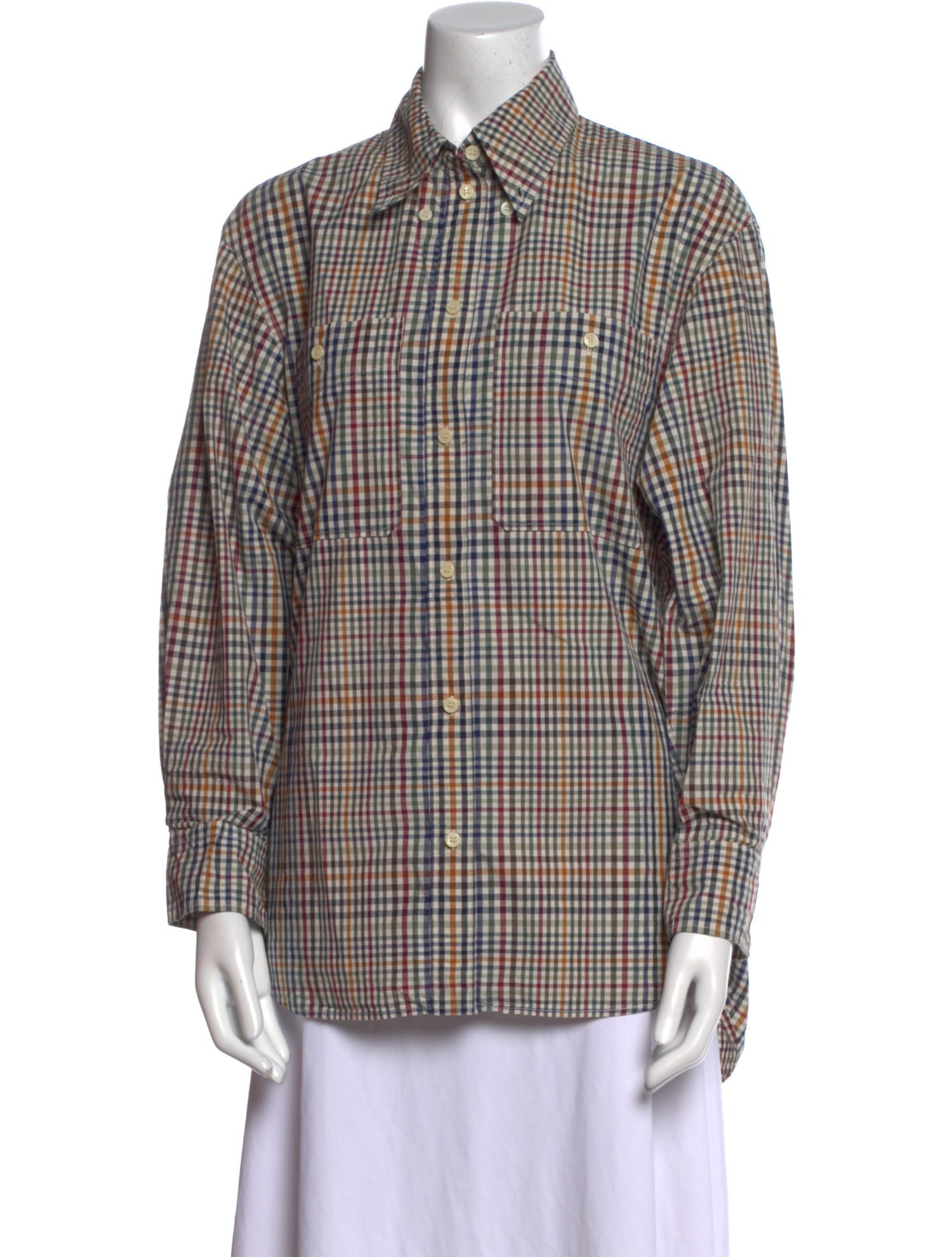 Isabel Marant Plaid Print Long Sleeve Button-Up Top