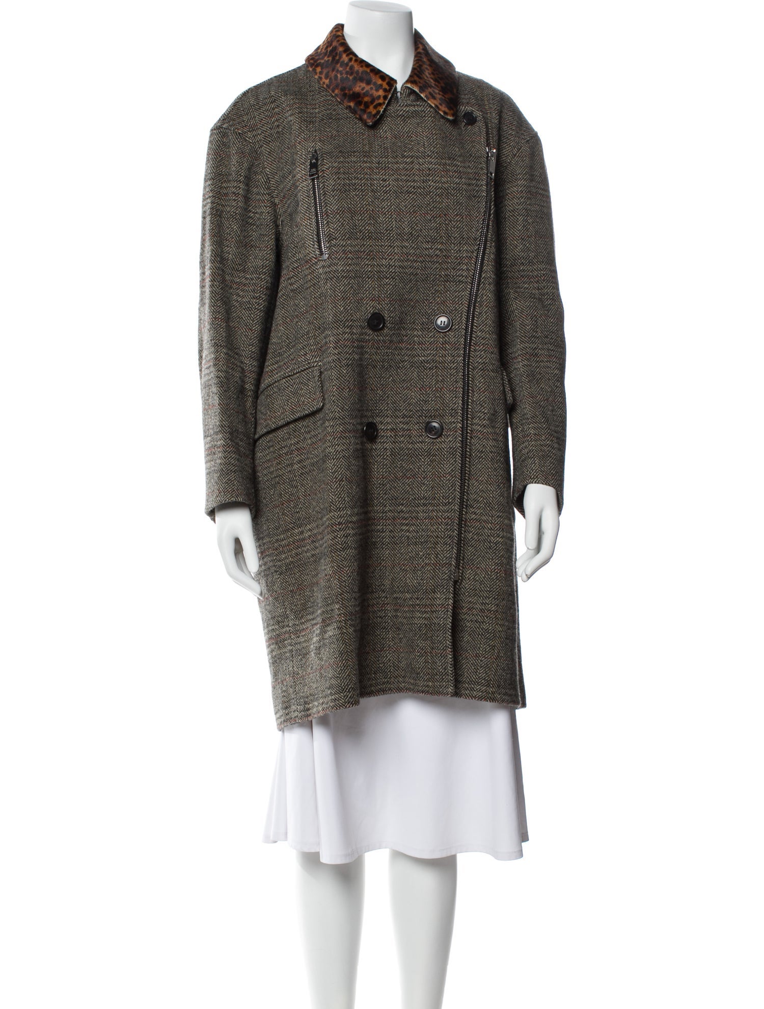 Isabel Marant Virgin Wool Tweed Pattern Coat
