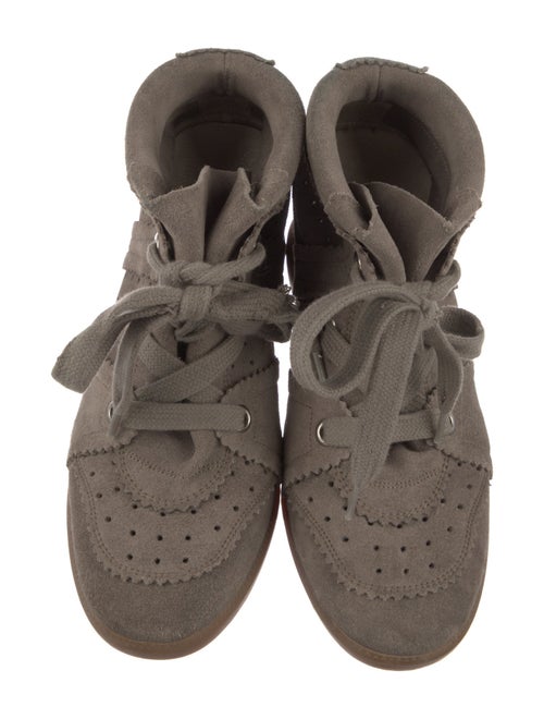 Isabel Marant Suede Lasercut Accents Wedge Sneakers