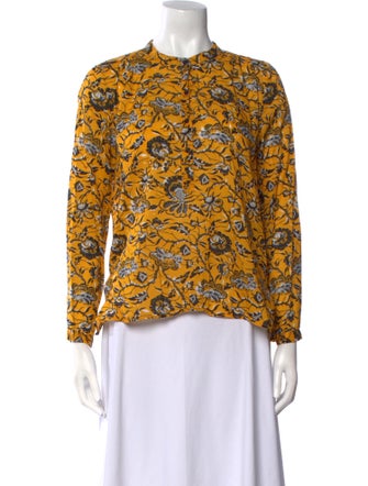 Isabel Marant Floral Print Mock Neck Blouse