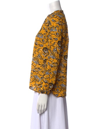 Isabel Marant Floral Print Mock Neck Blouse