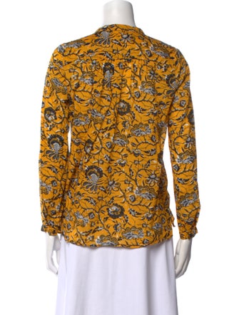 Isabel Marant Floral Print Mock Neck Blouse